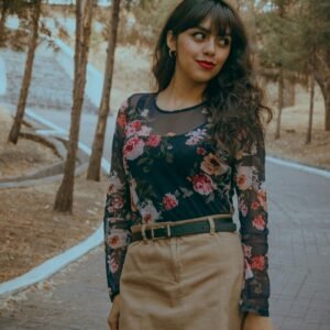 Mini brown pencil skirt