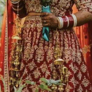 Red lehenga
