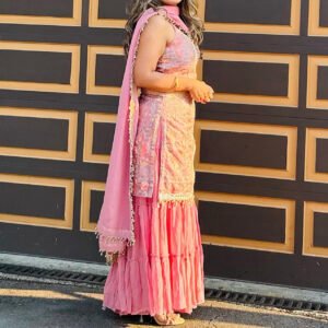 Pink sharara