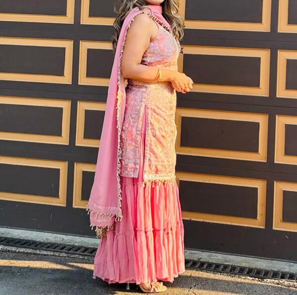 Pink sharara