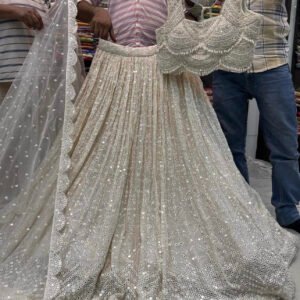 Golden whilte lehenga