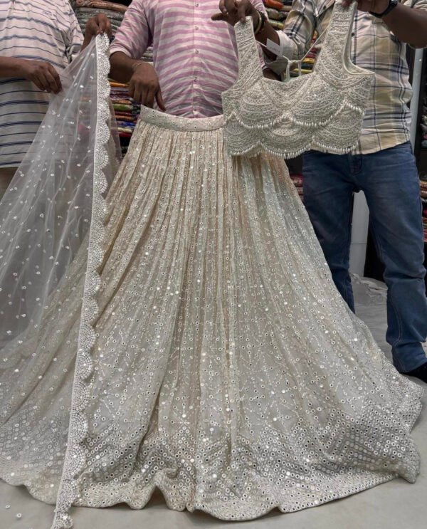Golden whilte lehenga