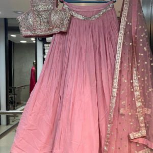 Pink Golden lehenga