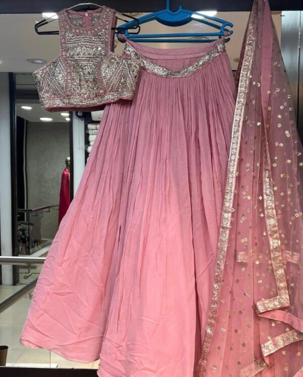 Pink Golden lehenga
