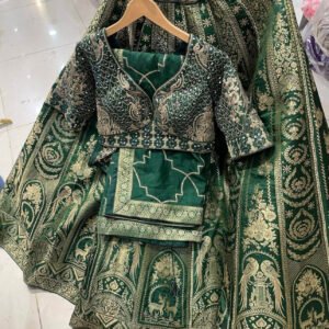 Brokade green lehenga